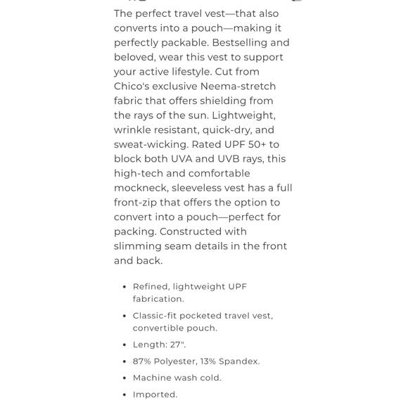 Chico's Zenergy NWT Size 3 Large/XL Black Long Travel Vest MSRP $109 - Picture 12 of 12